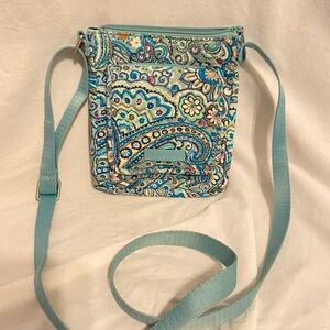 Vera Bradley Crossbody Purse Wallet Aqua Lovely Blue